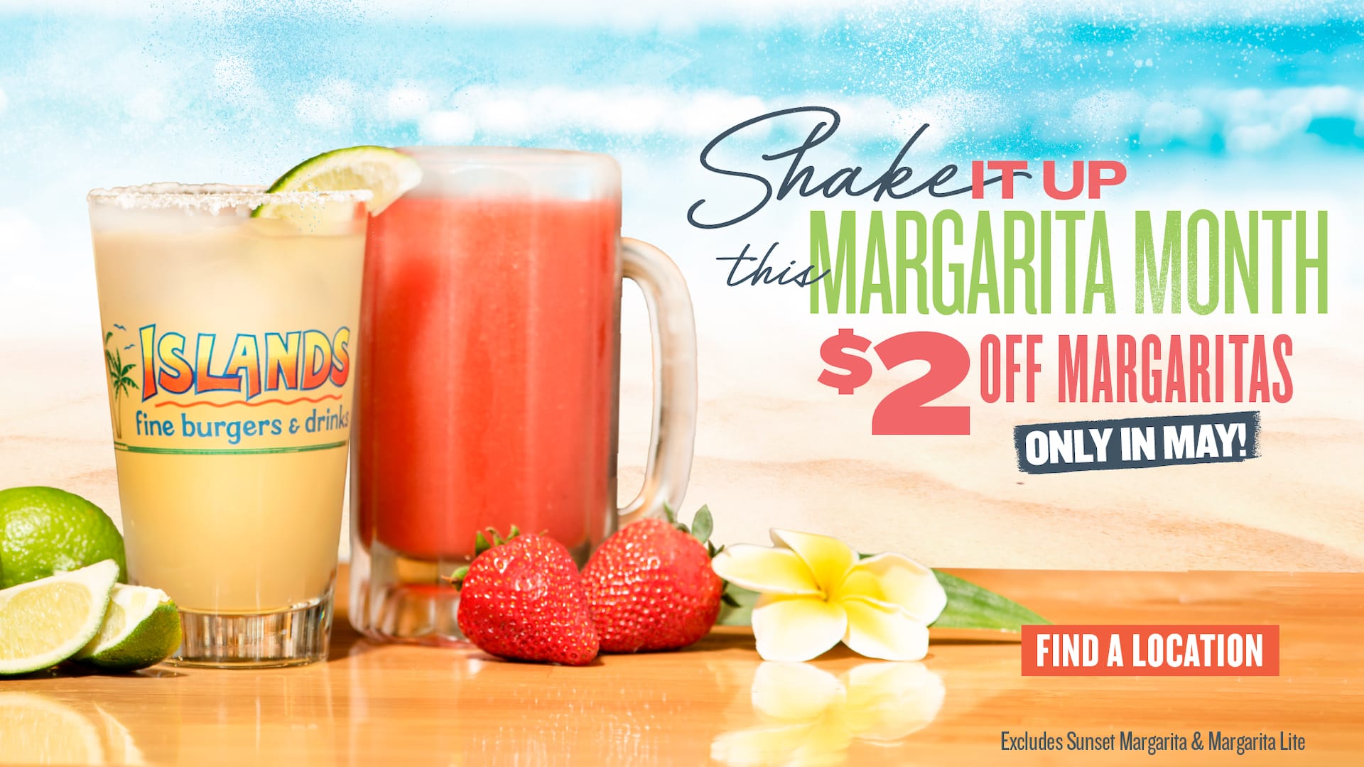 Shake it up this margarita month - $2 off margaritas only in May!